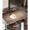 JINGKER Moderna luce a sospensione LED dimmerabile con telecomando,altezza/luminosità regolabile,linea artistica ad arco per luci da ristorante/lampada da bar/tavolo da pranzo, nero 89W (L120CM)