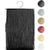 IlGruppone Tenda A Fili Stringhe Anti Mosche Insetti Finestre Porta Finestra Elegante Tinta Unita con Asola Passante per Inserimento di Bastoni Zanzariera Adattabile con Forbici - Nero - 100x200 cm