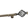 Sento Kit Bastone per Tende in metallo 25mm Ottone Antico Montaggio a Muro 140 cm (1x140cm) GRACJA