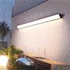 TZSMUM LED Applique da Parete Esterno IP65 Impermeabile Ingresso Lampada da Parete Terrazza Lampada a Muro Esterni Ed Interni Lunghe Alluminio per Terrazzo Cortile Portico (Nero-Luce Calda,60cm)