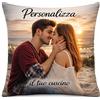 Colorfamily Cuscino Personalizzato Fronte Retro con Foto e Testo - 40x40 cm - Idea Regalo Originale per Compleanno, Natale e Anniversario