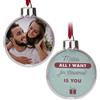 Wanapix | Pallina di Natale Grande | Personalizzata con Foto e Testo | Decorazioni Albero di Natale | Addobbo Natalizio | XL - 12 cm | Transparente XL | All I want for Christmas