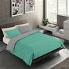 BANZAII TEXTILE INNOVATOR ONLINE Banzaii Set Copripiumino Singolo Microfibra Manopesca Double Face | Copripiumino 150x200 cm, Morbido Effetto Manopesca No Stiro con Federa Double Face, Verdino/Grigio Chiaro, Made in Italy