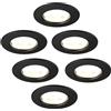 Ledvion - 6X Faretti LED da Incasso, Dimmerabili, 5W, 2700K, Ø84mm, IP65, Nero, 5 Anni di Garanzia