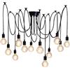 Mengjay Lampadario a Sospensione Vintage Industriale,Creativo Lampadario a Forma di Ragno DIY Lampada a Sospensione Classico,Plafoniera da Soffitto E27 per Camera da Letto Soggiorno (12 teste(200cm))