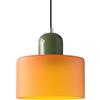 XIRYTU-H 15CM Lampadario in Vetro Stile Scandinavo, Lampada a Sospensione E27, Altezza Regolabile, Metallo & Vetro, Illuminazione Moderna per Cucina, Soggiorno, Sala da Pranzo, Bar (Arancione)