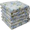 HABITA 33 HOME Set 4 o 6 Cuscini Sedie Cucina Panama Sfoderabili (6 Peonia Blu) | Coprisedia con Laccetti, Cuscino Sedia in Cotone, Cuscini per Sedie Quadrati, 40x40x5 cm, double face, Made in Italy
