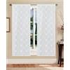 GBiancheria Tenda Romantica Ricamata a Pannello - Coppia Tende Semitrasparenti per Finestra e Portafinestra, 100% Poliestere, Ricamo Elegante, Bianco o Grigio, Varie Misure (Bianco, 45 x150 cm)