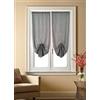 mauro Coppia Tende a Pacchetto Tendine Regolabili per Finestra e Porta a Vetro Larghezza 65 cm-Colore Grigio (A - 2 * 65x150 cm)