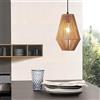 lux.pro Lampada a Sospensione con Paralume a Forma di Nassa Fatto con Corda Lampadario Moderno Lampada da Soffitto Cavo fino a 140 cm - Beige