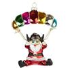 BRUBAKER Babbo Natale con Paracadute Colorato - Pallina di Natale in Vetro Dipinta a Mano da 13 cm - Decorazione per Albero di Natale Soffiata a Bocca - Figurina Ciondolo per Decorazione Natalizia