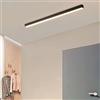 TZSMUM Plafoniera LED Soffitto Interno Moderna Design Lampada da Soffitto Rettangolare Decorativa Plafoniera Alluminio Lunga per Camera da Letto Corridoio Soggiorno (Nero-Luce Neutra,100cm)