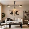 B·LED BARCELONA LED BARCELONA LED Lampadario Industriale Nero Vintage con 3 Paralumi, Dettagli Oro e Rame, Stile Moderno e Retrò Minimalista, Ideale per Sala da Pranzo, Cucina, Soggiorno e Camera da Letto