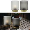 Cepewa Set di 2 lampade da tavolo a LED, altezza 15 cm, in vetro bianco e grigio, motivo in rilievo, funzionamento a batteria (1 x 2 lampade da tavolo da 15 cm)