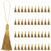 QUARKZMAN 45Pz Nappe per Segnalibri Setose Nappine Colorate Artigianali Fatte Mano Mini Nappes per Decorazioni Morbido Filo per Gioielli Portachiavi Souvenir Laurea Cucito Abiti, Oro