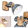 hofstein Lampada da parete Orny, spot da parete in design retrò/vintage, lampada da parete regolabile in metallo/legno in grigio/bianco/marrone, 1 luce, 1 attacco E27, senza lampadina/e