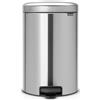 Brabantia Pedal Bin Newicon Pattumiera a Pedale, Secchio Interno in Plastica, Inox Satinato FPP, 20 lt