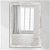 CLAMARO Neo Collage Specchio da parete 50x70 cm con cornice | Bianco vintage | Specchio moderno con cornice in legno da 38 mm | Incl. supporto in metallo e materiale per montaggio a parete