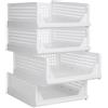 LANTUS Armadio Scorrevole, Organizzatore Armadio, Scatola di Riordinamento Impilabile Per Vestiti, Piumini E Giocattoli 33,5 x 43 x 56 cm, 4 (2 PC) - Bianco