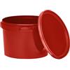 BenBow Secchio con coperchio, 0,5 l, rosso, 5 x 0,5 litri, per alimenti, stabile, ermetico, a prova di perdite, inodore, contenitore in plastica, vuoto
