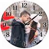 SunHurry Orologio da parete personalizzato con foto, orologio rotondo silenzioso personalizzato, regalo ricordo in legno per la casa e i propri cari