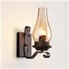 LOGT Lampada da Parete Rustica da Interno Applique Vintage Paralume in Vetro Lanterna da Corridoio Luce Antica Nostalgia Illuminazione da Parete 1 Fiamma Stile Country Vecchia Lampada ad Olio Rustica