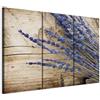 Cuadros B&D XXL - Quadro Fiori 120x80 cm 3 Pezzi - Stampa su Tela Strutturata XXL Grande - Quadri Moderni Componibili Camera da Letto Matrimoniale - Stampe da Parete Arte - Legno 030210-132