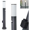 HOFSTEIN Lampada da strada Caserta, lampada da esterno con sensore di movimento e presa in metallo/plastica antracite/bianco, lampada da esterno per giardino, esterno, cortile, terrazza, altezza 80 cm
