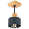 alfalux Lampada A Sospensione Lampada Da Soffitto LED Con 1 Paralume In Metallo E Legno Per Soggiorno Camera Da Letto Cucina Stile Moderno AN10x10BU