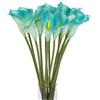 cn-Knight 10pcs di Gigli di Calla Artificiali, Fiori Artificiali con Stelo Lungo 67cm, Gigli di Calla Realistici per Bouquet da Sposa, Decorazioni per la Casa,Blu