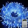 HULX Albero luce Fata 10m 80LED Luci di Natale a LED Batteria (Blu)