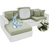 BXFUL Copriseduta Divano Elasticizzato Ice Silk Impermeabile Alta qualità Copricuscino Morbido Protezione del Cuscino Sedile del Divano Lavabile (Grande chaise longue,Verde)