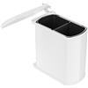 Hailo 3416001 - Pattumiera MF Swing 45.2/16 W Duo, 16 Litri, da Incasso per superfici Ampie almeno 45 cm, con Coperchio Basculante, Colore Bianco