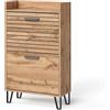 Vicco Scarpiera Amber, Quercia Wotan, 59.8 x 100 cm con 2 scomparti, per riporre libri, lampade e oggetti di uso quotidiano