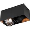 Qazqa box - Faretto Design - 2 luce - L 260 mm - Nero - Design - Soggiorno I Camera da letto I Sala da Pranzo I Cucina