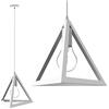 Bakaji Lampadario Lampada a Sospensione da Soffitto Piramide 25cm in Metallo Design Moderno Portalampada E27 Lampadina Max 40W Illuminazione Arredamento Casa con Kit Montaggio Incluso (Bianco)