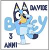 irpot 48 Adesivi personalizzabili in varie grafiche per varie cerimonie compleanno battesimo comunione cresima segnaposto (Bluey)