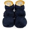 woolove Tricot Cafè Set 6 Scintilla - Filato in Puro Cotone Supermercerizzatoe Antipilling - per Maglieria e Uncinetto - Ferri/Uncinetto 3.50/4.50 mm - 6 Gomitoli da 50g (113m) - Blu Notte 17, 6 Pezzi