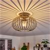 hofstein Plafoniera Oravi, plafoniera in metallo in oro antico/nero, con paralume a traliccio, Ø 30 cm, 1 luce, attacco E27, senza lampadina, Luce moderna con gioco di luce