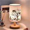 SXYSXYSXY Cerco Lampada da Tavolo Vintage ▾ di Legno Classico Lampada da Comodino Paralume in Tessuto E27 Corno di Cervo Luce Notturna per Camera da Letto Soggiorno Asilo Decorativo H29 * D14CM,B