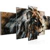 Runa Art - Quadri Africa Leone 200 x 100 cm 5 Pezzi XXL Decorazione Murale Design Beige Brown 002251a