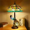 Generic Lampada da tavolo in vetro colorato, design retrò con libellula, per camera da letto, soggiorno, casa, ufficio