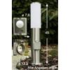 hofstein Lampada da esterno Caserta con rilevatore di movimento e presa, lampada a base moderna in acciaio inox, luce di percorso 45cm, lampada da giardino, E27, illuminazione da giardino IP44, senza lampadina