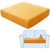 SHUOJIA Fodere per Cuscini per Divani, Protezioni per Cuscini per Sedili in Tessuto di Velluto Elasticizzato,Cuscino per Divano Fodera per mobili Coprisedile per Divano (Orange,Large-2-Seater)