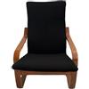 Dorian Home Fodera Cuscino Per Poltrona Poang In Maglia Tecnica Elasticizzata - Rivestimento Pratico Da Montare, Lavabile In Lavatrice, No Stiro (Nero)