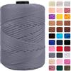 CAMAL Cordino per Borse Uncinetto Macramè Filo 3mm Filo Poliestere 170m Corda Macrame Filato per Borse Uncinetto Spago Colorato Corde Colorate per Artigianato, Lavoro a Maglia (Grigio Medio)