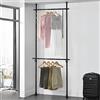 [en.casa] Appendiabiti Telescopico con 2 Aste Sistema Porta Abiti per Cabina Armadio Struttura in Acciaio Nero Regolabile in Altezza 105-278 cm e in Larghezza 75-115 cm