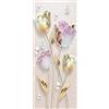 A.Monamour Adesivo Porta Autoadesiva Carta Da Parati Murale Con Perle Di Farfalla Fiori Di Tulipano 3D Vinile PVC per Porte Interne 3D Pellicola Adesiva Poster Sticker Murale Parete Carta da Parati