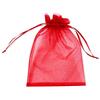PLECUPE 100 Pezzi Sacchetti Confetti,Sacchetti Organza 16x22cm Sacchetti Regalo in organza con Coulisse per Matrimonio,Natale,Bomboniere,Compleanno,Caramella, Gioielli, Festa, Battesimo-Rosso