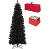 Totò Piccinni Albero di Natale Artificiale Folto, Effetto Realistico, Facile Montaggio, Ignifugo con Borsone e Porta Palline (150 cm, NOEL Slim Nero)